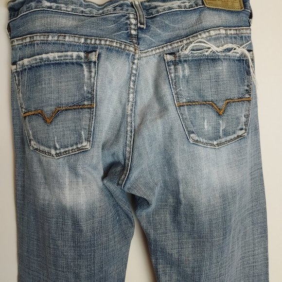 Guess Premium Cliff Cut Boot Blue Jeans Men's 31x30 Super Distressed Slim Fit - Picture 4 of 7